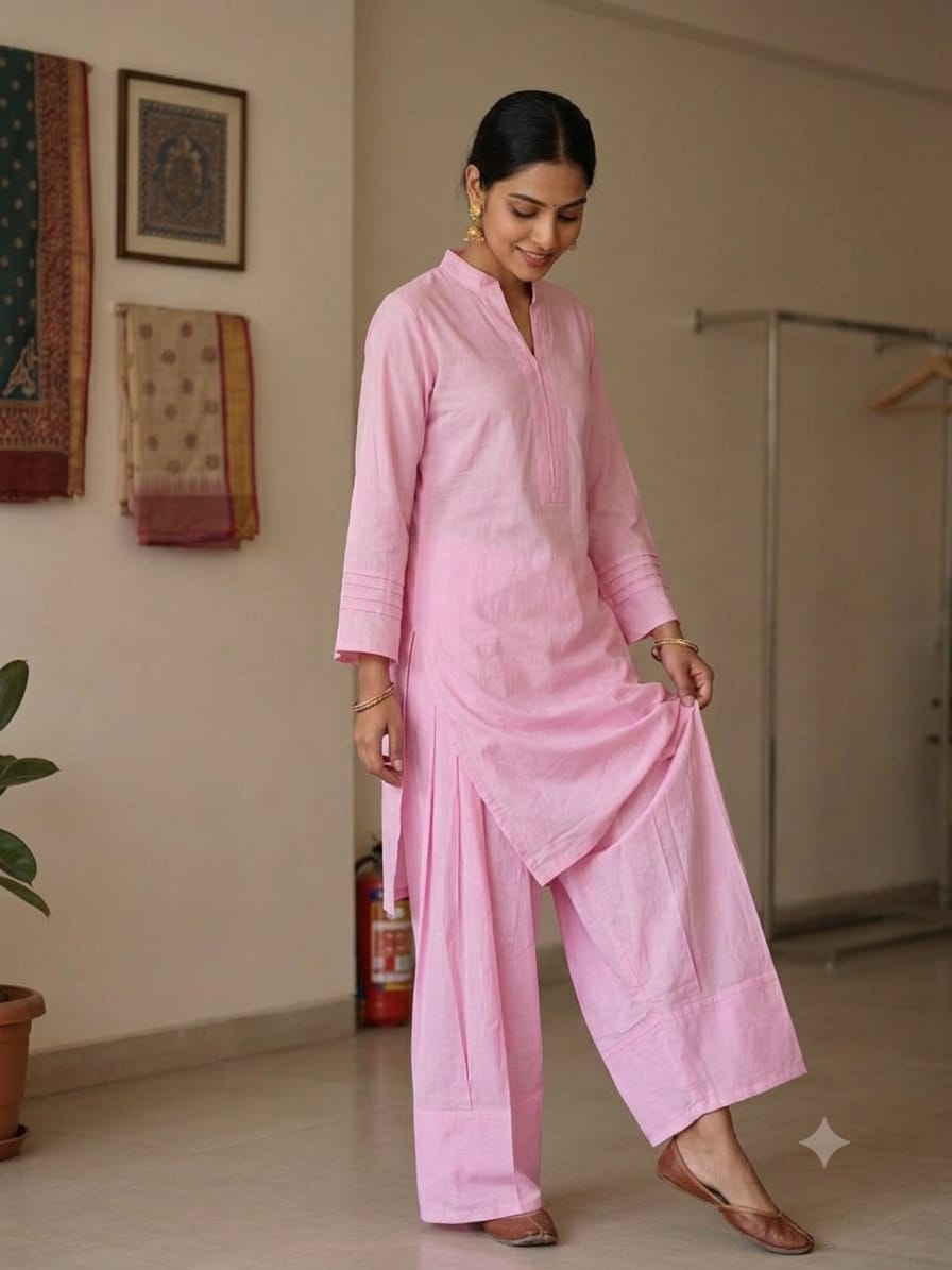 Cotton Kurta with Farshi Salwar Set